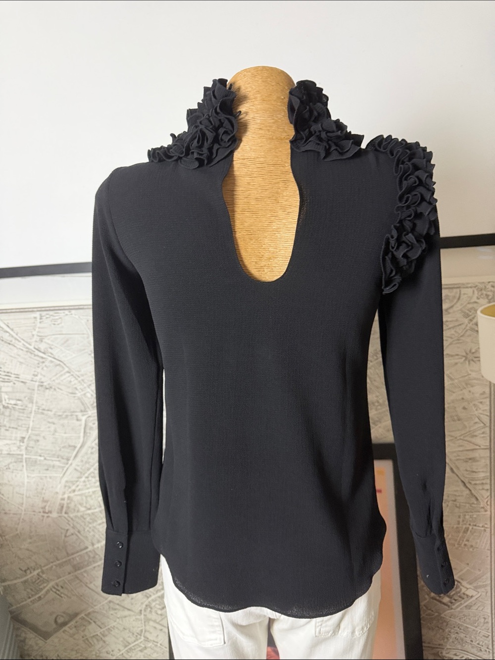 RAQUEL OROZCO black blouse Size S - Picture 4 of 10